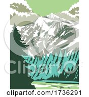 Poster, Art Print Of North Cascades National Park With Goode Mountain In Washington State United States Wpa Poster Art