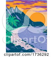 Poster, Art Print Of National Park Of American Samoa Ofu Beach United States Territory Wpa Poster Art