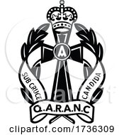 Queen Alexandras Royal Army Nursing Corps Or QARANC Badge Retro Black And White