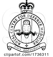 Poster, Art Print Of Royal Centre For Defence Medicine Rcdm Crest Stencil Black And White Retro Style