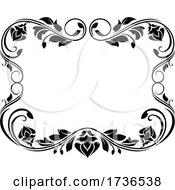 Poster, Art Print Of Black And White Floral Frame