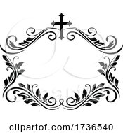 Floral Frame With A Cross