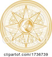 Poster, Art Print Of Golden Yellow Magic Alchemy Occult Religion Astrology Mystic Symbol