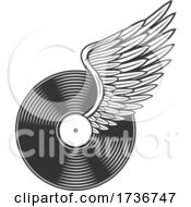 Poster, Art Print Of Rock And Roll Winged Vinyl Record