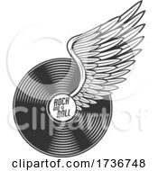 Poster, Art Print Of Rock And Roll Winged Vinyl Record