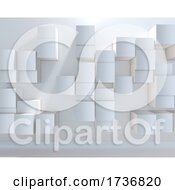 Poster, Art Print Of 3d Abstract Background With A Wall Of Extruding Cubes