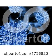 3D Abstract Medical Background With Virus Cells
