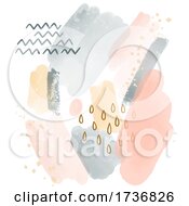 Poster, Art Print Of Abstract Background With A Modern Hand Painted Watercolour Design