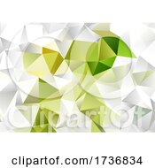 Poster, Art Print Of Green And White Low Poly Abstract Design