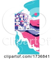 Poster, Art Print Of Beautiful Landscape Of Scenic Village On Edge Of Island In The Middle Of The Sea