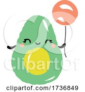 Poster, Art Print Of Cute Avocado Fruit With Balloon