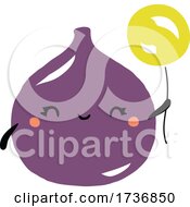 Poster, Art Print Of Cute Fig Fruit With Balloon