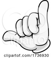Poster, Art Print Of Shaka Hang Loose Hand Gesture Sign Cartoon Symbol