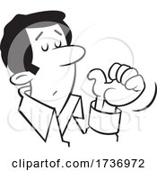 Poster, Art Print Of Cartoon Black And White Businessman Gesturing To Himself