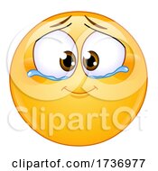 Poster, Art Print Of Yellow Smiley Emoji Emoticon With Tears Of Joy