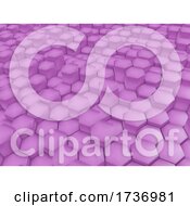 Poster, Art Print Of 3d Modern Abstract Background With Pink Extruding Hexagons