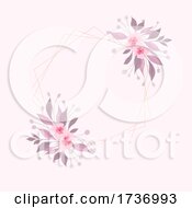 Poster, Art Print Of Decorative Background With Hand Painted Watercolour Floral Design