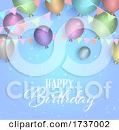 Poster, Art Print Of Birthday Background With Balloons