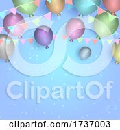 Poster, Art Print Of Birthday Party Balloons And Banner