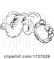 Elephant American Football Ball Sports Mascot