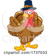 Poster, Art Print Of Turkey Pilgrim Hat Thanksgiving Cartoon Character