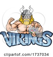 Poster, Art Print Of Viking Gamer Gladiator Warrior Controller Mascot
