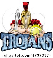 Poster, Art Print Of Trojan Spartan Tennis Sports Mascot