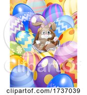Poster, Art Print Of Easter Bunny Eggs Background Cartoon