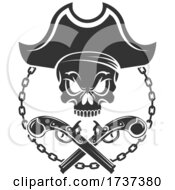 Poster, Art Print Of Pirate Skull And Crossed Pistols