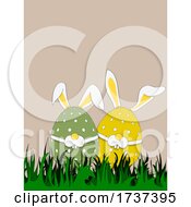 Poster, Art Print Of Easter Eggs With Bunny Ears And Nose