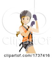 Teen Girl Harness Rope Illustration