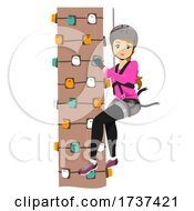 Teen Girl Monkey Grove Tree Climb Illustration