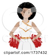 Teen Girl Black Cheerleader Illustration