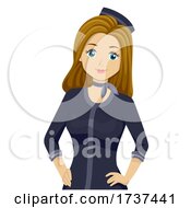 Teen Girl Stewardess Uniform Illustration