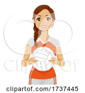 Poster, Art Print Of Teen Girl Volleyball Player Illustration