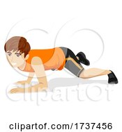 Poster, Art Print Of Teen Boy Exercise Crouching Tiger Illustration
