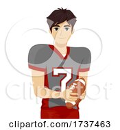 Poster, Art Print Of Teen Boy Tackle Football Player Illustration