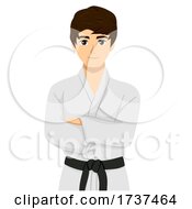 Teen Boy Taekwondo Illustration
