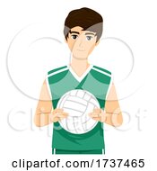 Poster, Art Print Of Teen Boy Volleyball Player Illustration