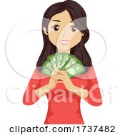 Poster, Art Print Of Teen Girl Job Money Illustration