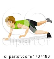 Poster, Art Print Of Teen Boy Animal Exercise Chameleon Illustration