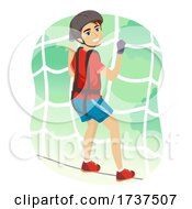 Poster, Art Print Of Teen Boy Net Traverse Illustration