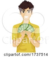Poster, Art Print Of Teen Boy Job Money Illustration