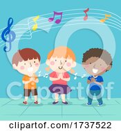 Poster, Art Print Of Kids Clapping Beat Music Illustration