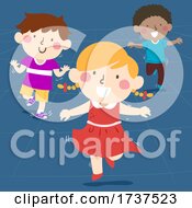 Poster, Art Print Of Kids Hopping Illustration