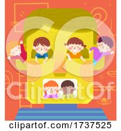 Poster, Art Print Of Kids Play In Person Face Illustration
