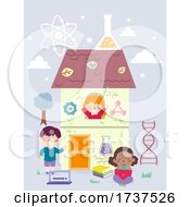 Poster, Art Print Of Kids Science House Illustration