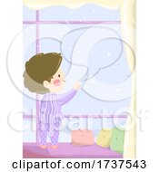 Poster, Art Print Of Kid Boy Write Speech Bubble Window Illustration