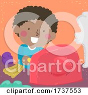 Kid Boy Poking Clay Sensory Illustration