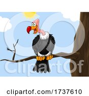 Condor Or Vulture On A Branch Against Sky